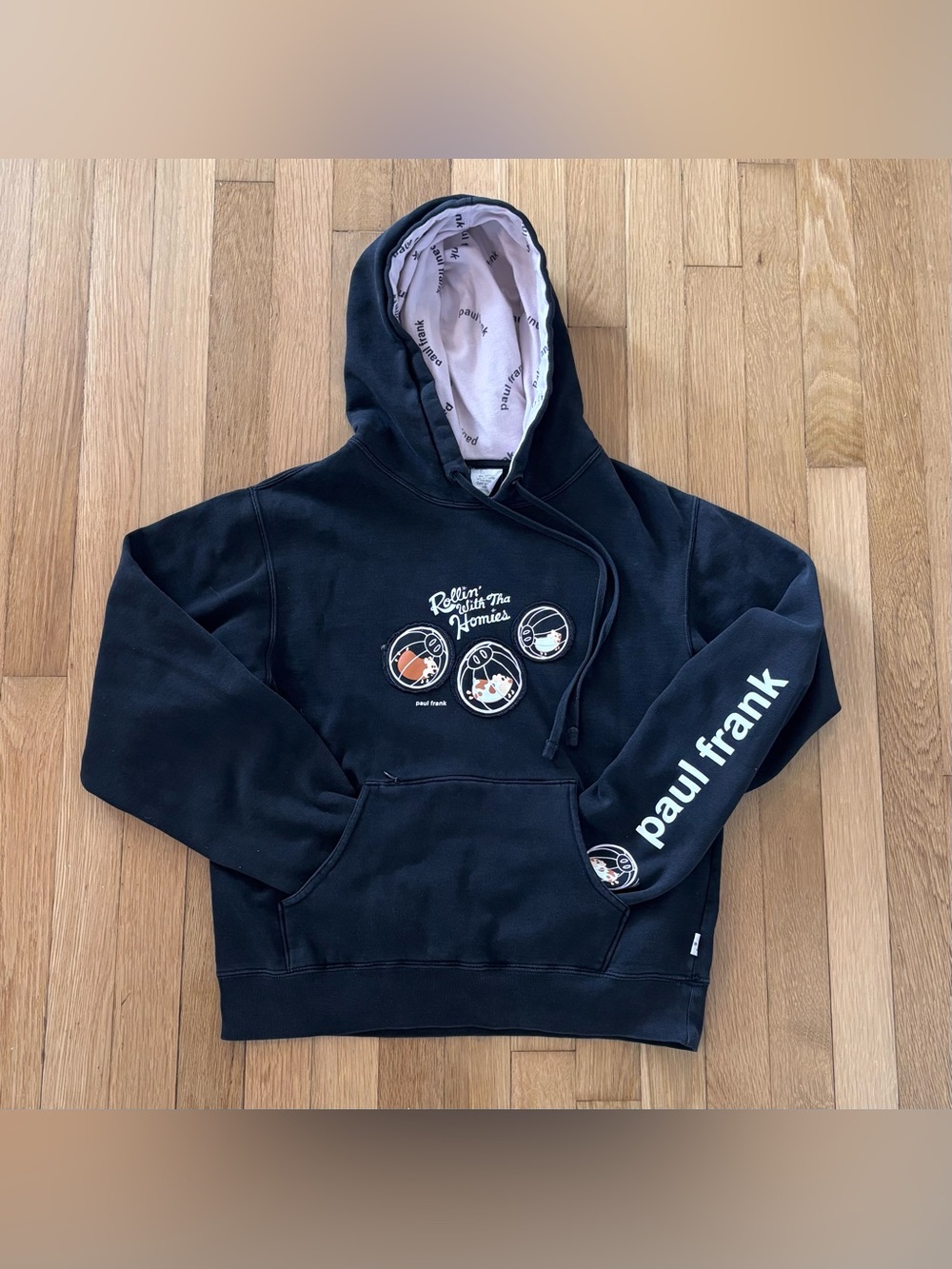 Vintage Paul Frank Hoodie 2004 Rollin With Tha Homies Hamster Y2K Black RARE